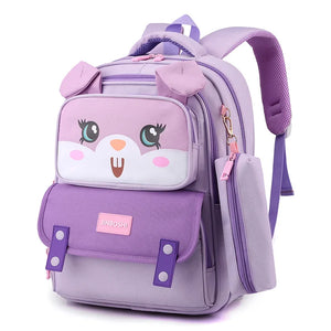 Patchwork Cartoon School Bag for Girls Kids Orthopedic School Backpacks