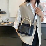 Patchwork Shoulder Bags Casual Tote Small Handbags Rope Top Handle Bags