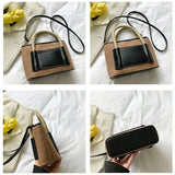 Patchwork Shoulder Bags Casual Tote Small Handbags Rope Top Handle Bags
