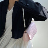 Sweet Pink PU Leather Shoulder Bag Mini Flap Clutch Purse