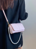 Sweet Pink PU Leather Shoulder Bag Mini Flap Clutch Purse