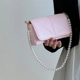 Sweet Pink PU Leather Shoulder Bag Mini Flap Clutch Purse