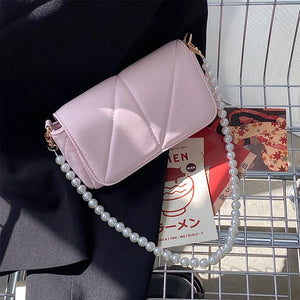 Sweet Pink PU Leather Shoulder Bag Mini Flap Clutch Purse