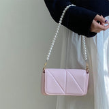 Sweet Pink PU Leather Shoulder Bag Mini Flap Clutch Purse