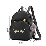 Custom Name Ladies Backpack Embroidered Outdoor Birthday Gift PU Cartoon Mini Ba