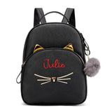 Custom Name Ladies Backpack Embroidered Outdoor Birthday Gift PU Cartoon Mini Ba