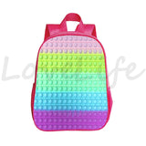 Pink 3D Rainbow Bubble Backpack for Girls 12 Inch