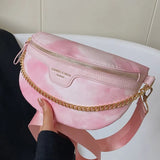 Pink Belt Bag Multifunction Crossbody Shoulder Waist Sling Bag