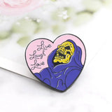 Gothic Heart Evil Eye Skull Brooch