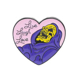 Gothic Heart Evil Eye Skull Brooch