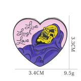 Gothic Heart Evil Eye Skull Brooch