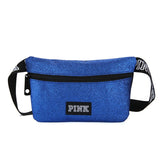 Sequin Pink Waist Bag Mini Women Bum Beach Pockets Pouch Belt