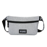 Sequin Pink Waist Bag Mini Women Bum Beach Pockets Pouch Belt