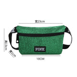 Sequin Pink Waist Bag Mini Women Bum Beach Pockets Pouch Belt