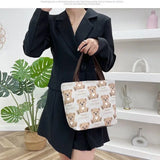 Plaid Canvas Bags Student Shoulder Tote Bags Gift Shopping Bags