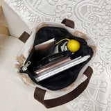 Plaid Canvas Bags Student Shoulder Tote Bags Gift Shopping Bags