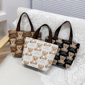 Plaid Canvas Bags Student Shoulder Tote Bags Gift Shopping Bags