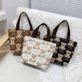 Plaid Canvas Bags Student Shoulder Tote Bags Gift Shopping Bags