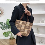 Plaid Canvas Bags Student Shoulder Tote Bags Gift Shopping Bags