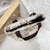 Plaid Canvas Bags Student Shoulder Tote Bags Gift Shopping Bags