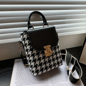 Plaid Patchwork Vintage Small Women Shoulder Crossbody Bag Tote