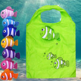 Foldable Recycle Shopping Bag Cartoon Sea Fish Fruit Vegetable Grocery Tote