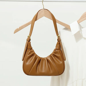 Pleated Women's Bag Soft Leather Shoulder Crossbody Bags Handbags Female