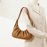 Pleated Women's Bag Soft Leather Shoulder Crossbody Bags Handbags Female