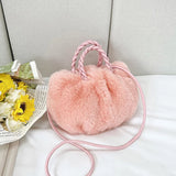 Wool Pleated Cloud Shape Girl One Shoulder Crossbody Bag