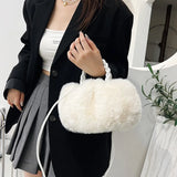 Wool Pleated Cloud Shape Girl One Shoulder Crossbody Bag