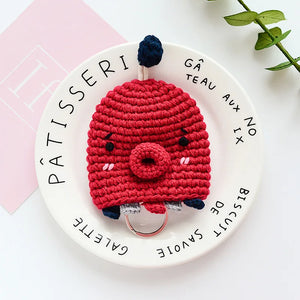 Hand Woven Wool Key Chain Cartoon Dog Key Case