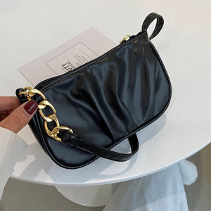 Ruffled Cloud Chain Mini Crossbody Bag for Women