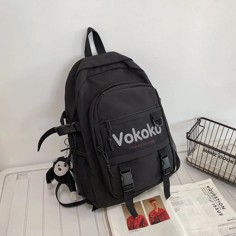 Preppy Red Women Backpack Travel Mesh Female Student College School Bag