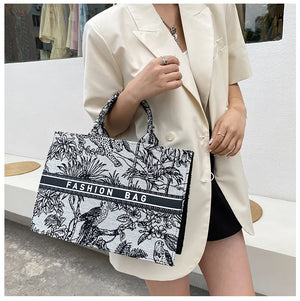 Large Jacquard Shoulder Bag for Women