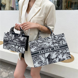 Large Jacquard Shoulder Bag for Women