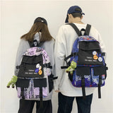 Nylon School Bag Women Backpacks Teenage Rucksack Female