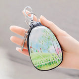 PU Leather Car Key Case Holder Metal Hook Zipper Wallet Mini Storage Bag