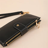 Multifunctional Clutch Long Wallet Double Zipper Business Bag