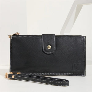 Multifunctional Clutch Long Wallet Double Zipper Business Bag