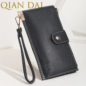 Multifunctional Clutch Long Wallet Double Zipper Business Bag