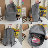 Striped Corduroy Backpack for Teenage Girls, School Bag, Shoulder Bag