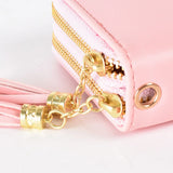 Double Zipper Wallet Clutch Bag Yellow Ladies Wallets