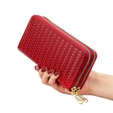 Patent Leather Women's Wallets Long Ladies Double Zipper Wallet Clutch Bag