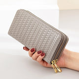 Patent Leather Women's Wallets Long Ladies Double Zipper Wallet Clutch Bag