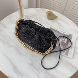 Shoulder Bag High Crossbody Bag With Chain Pleated