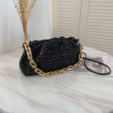 Shoulder Bag High Crossbody Bag With Chain Pleated