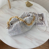 Shoulder Bag High Crossbody Bag With Chain Pleated