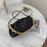 Shoulder Bag High Crossbody Bag With Chain Pleated