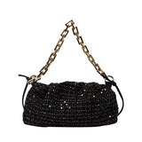 Shoulder Bag High Crossbody Bag With Chain Pleated
