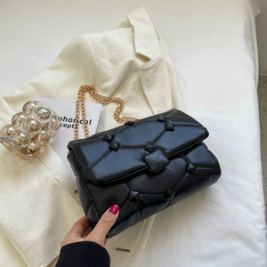 Leather Flap Crossbody Bag Chain Shoulder Bag